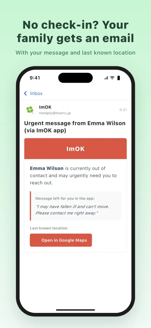No check-in? Your family gets an email